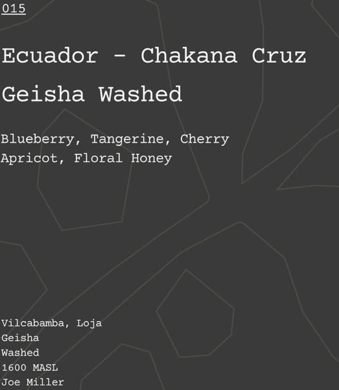 Chakana Cruz Geisha Washed